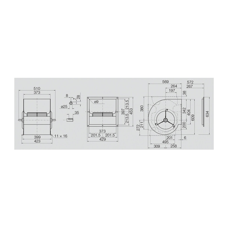 Ventilateur AT15/11 S °25 BRIDE ET SUPPORT