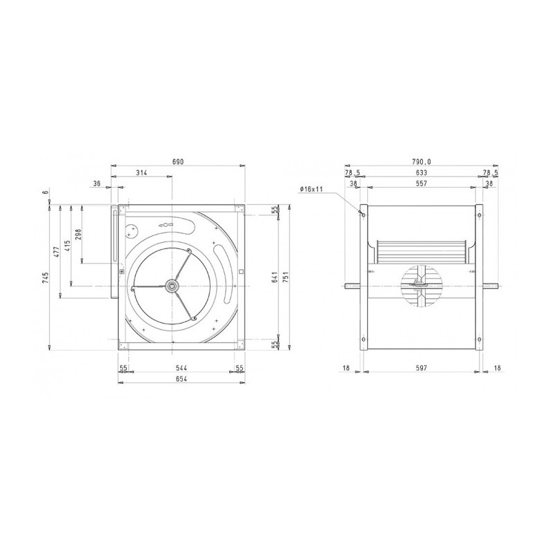 Ventilateur AT18/18 SC DIAM 25 BRIDE ET SUPPORT