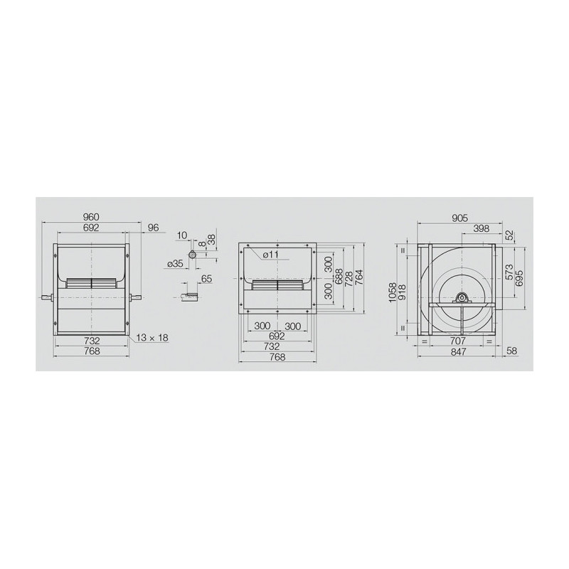 Ventilateur AT22/22 TIC DIAM 30 BRIDE ET SUPPORT