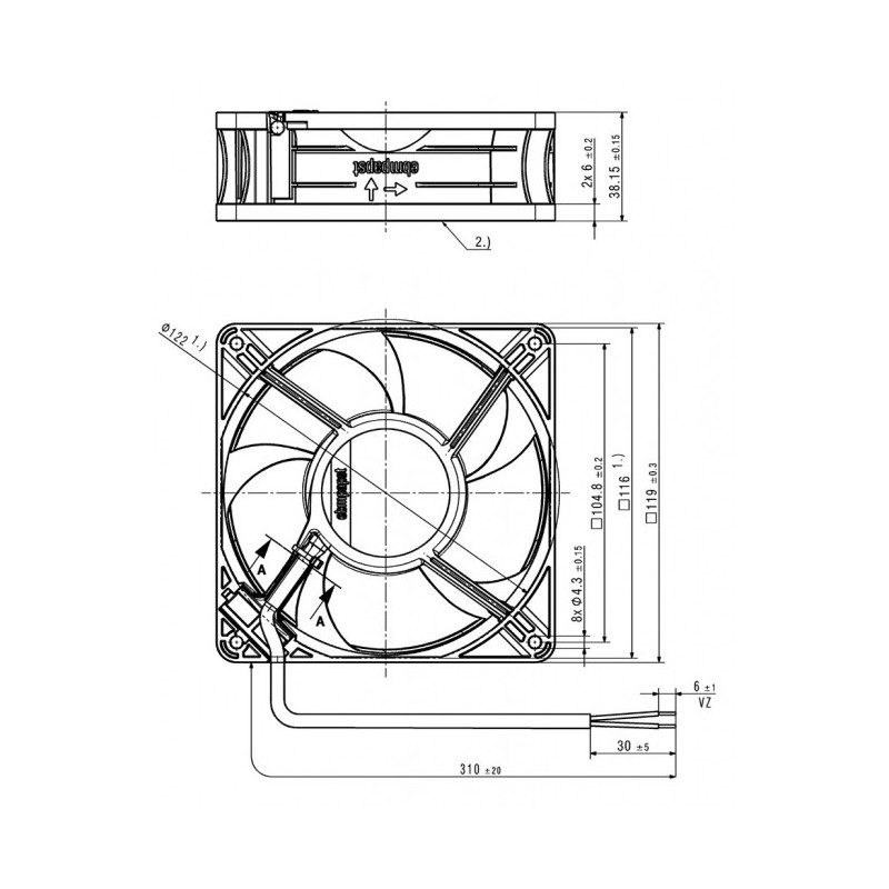 Ventilateur AxiACi120-00075 VWCF119DSGLS