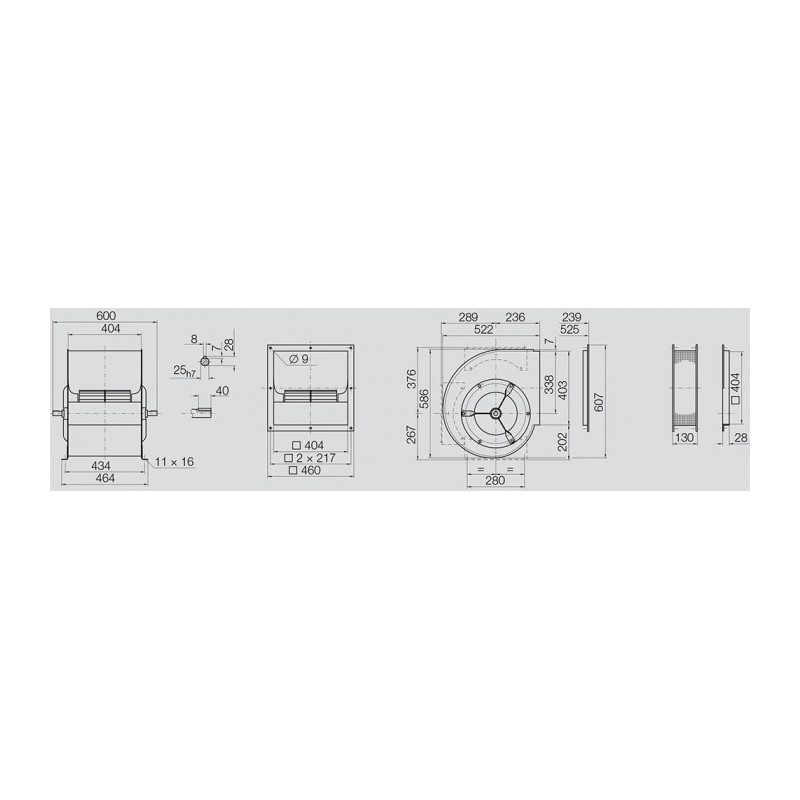 Ventilateur centrifuge ADH E0-0315 + BRIDE + P1