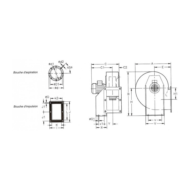 Ventilateur centrifuge CMP-922-4T RD-90