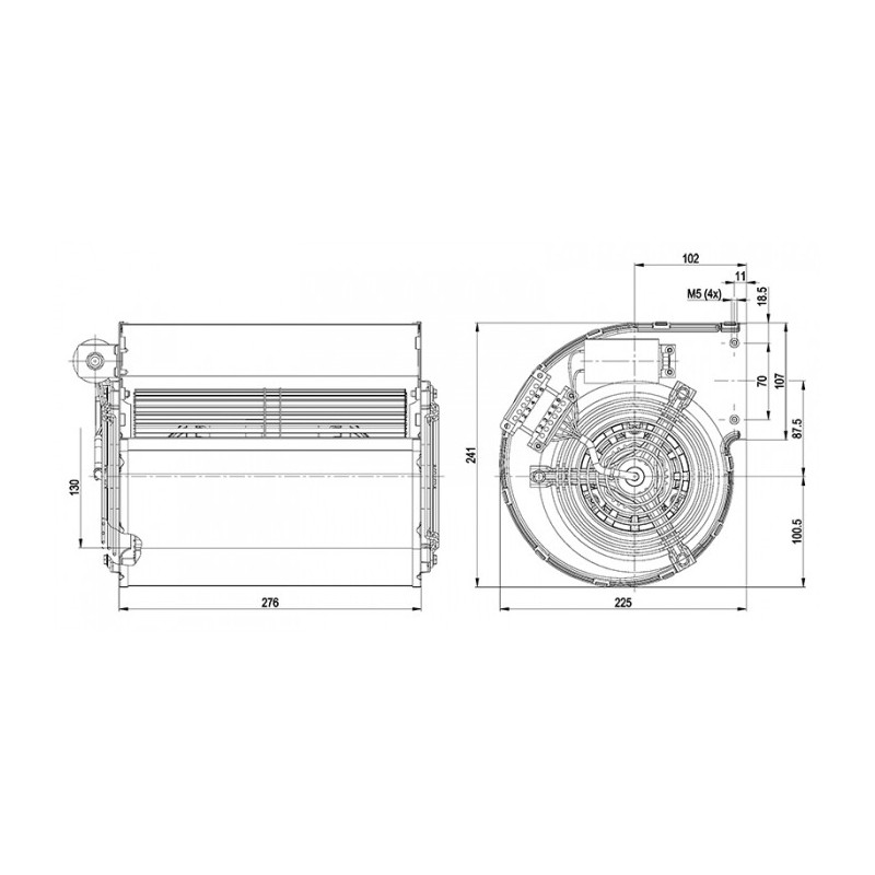 Ventilateur centrifuge D2E160-AH02-15