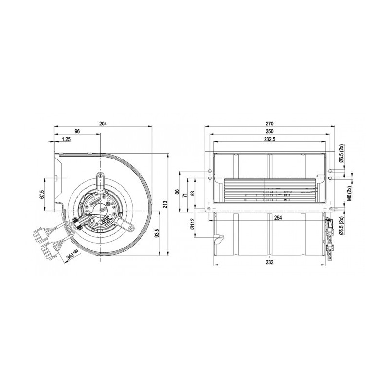Ventilateur centrifuge D3G133-BF03-12