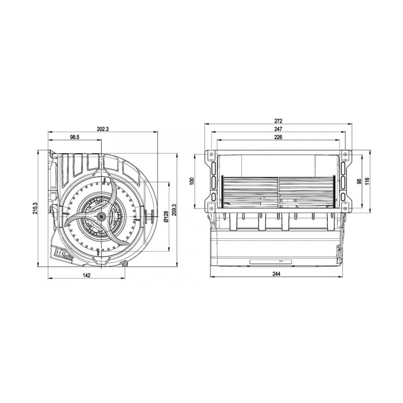 Ventilateur centrifuge D3G146-LU03-30