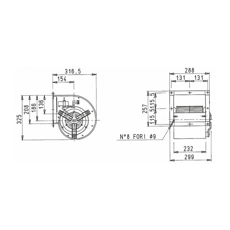 Ventilateur centrifuge DD 7/7.147.6. BRIDE ET SUPPORT