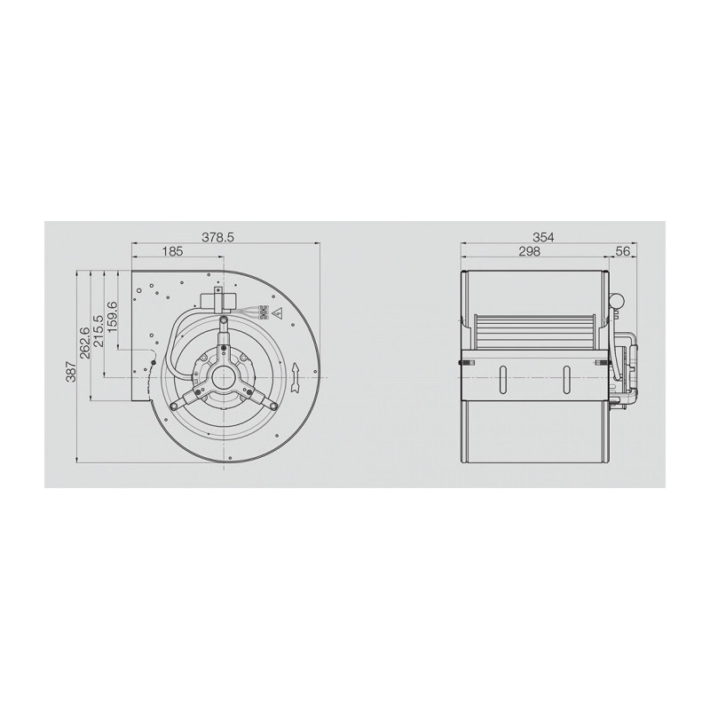 Ventilateur centrifuge DD 9/9.245.6. BRIDE ET SUPPORT