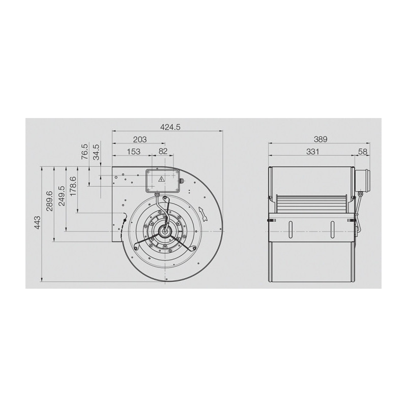 Ventilateur centrifuge DDM 10/10.600.4 BRIDE ET SUPPORT