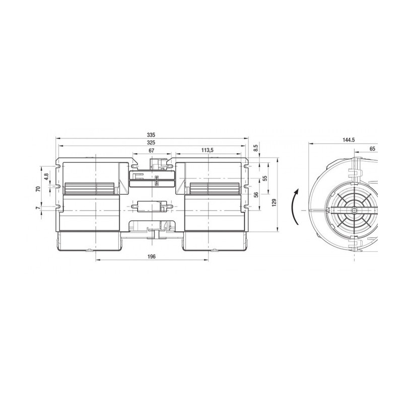 Ventilateur centrifuge K3G097-BK34-43