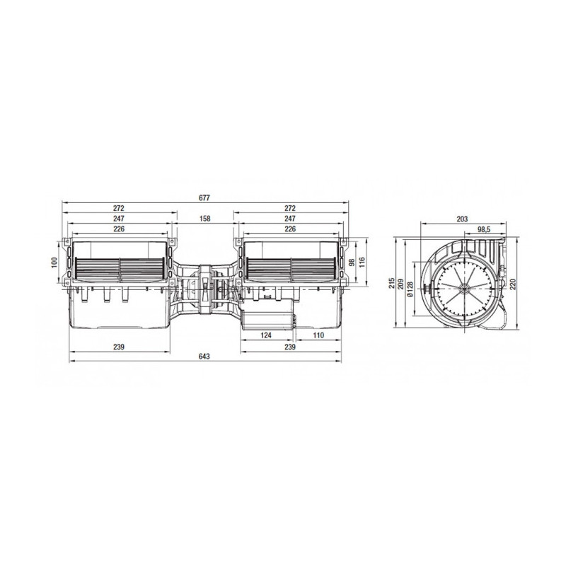 Ventilateur centrifuge K4E146-AB57-08.