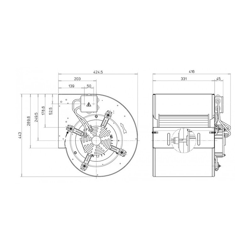 Ventilateur DD 10/10.1500.4. BRIDE ET SUPPORT