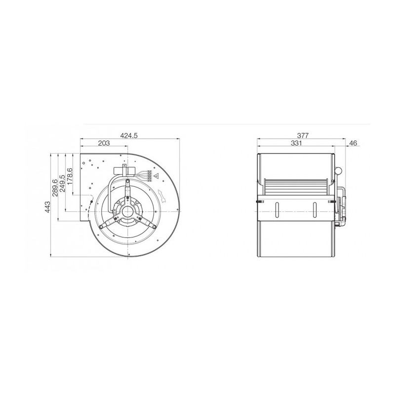 Ventilateur DD 10/10.245.6.3V BRIDE ET SUPPORT