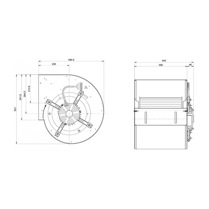 Ventilateur DD 12/12.1100.6.2V.TRI BRIDE ET SUPPORT