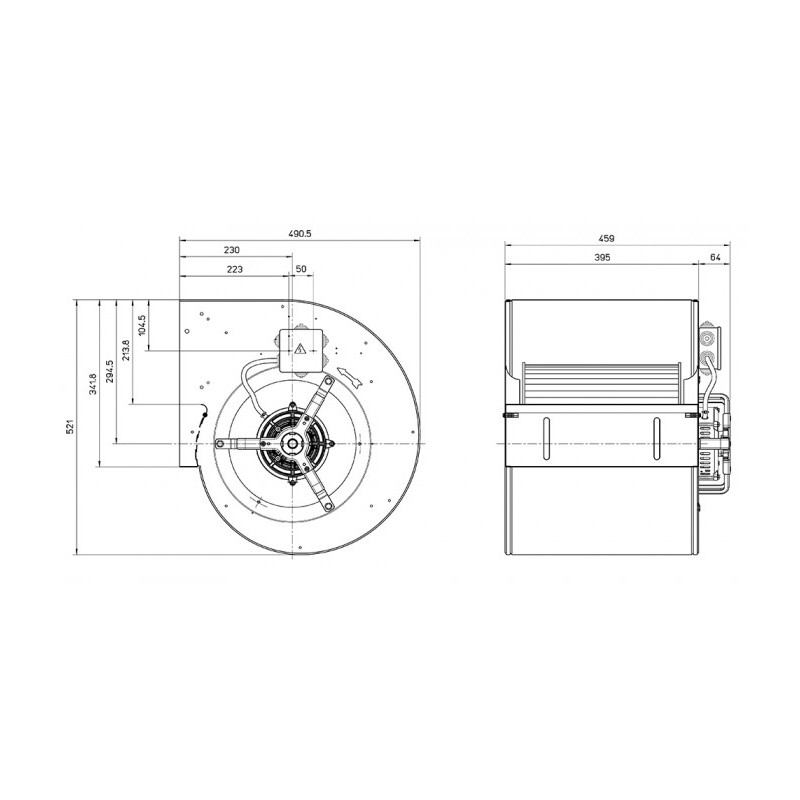 Ventilateur DD 12/12.1100.6. BRIDE ET SUPPORT
