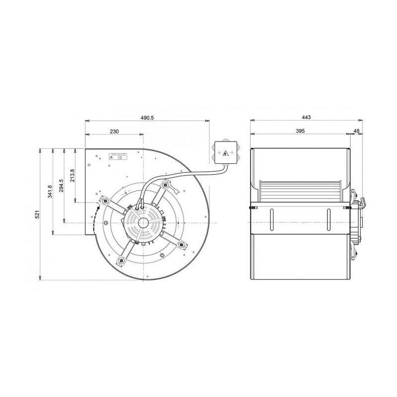 Ventilateur DD 12/12.1500.4.2V BRIDE ET SUPPORT