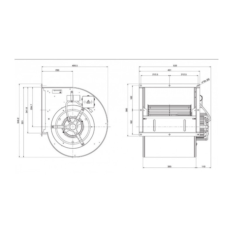 Ventilateur DD 12/12.550.6. BRIDE ET SUPPORT
