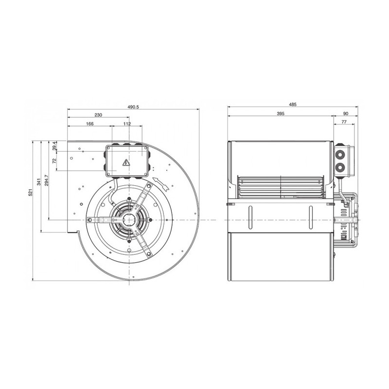 Ventilateur DD 12/12.735.6 BRIDE ET SUPPORT