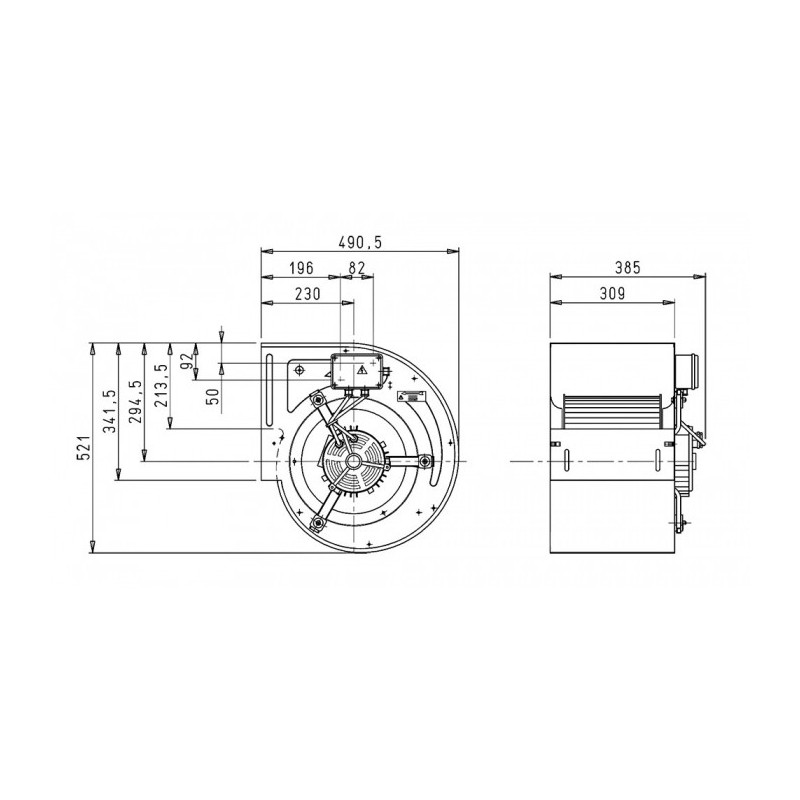 Ventilateur DD 12/9.1500.4 BRIDE ET SUPPORT