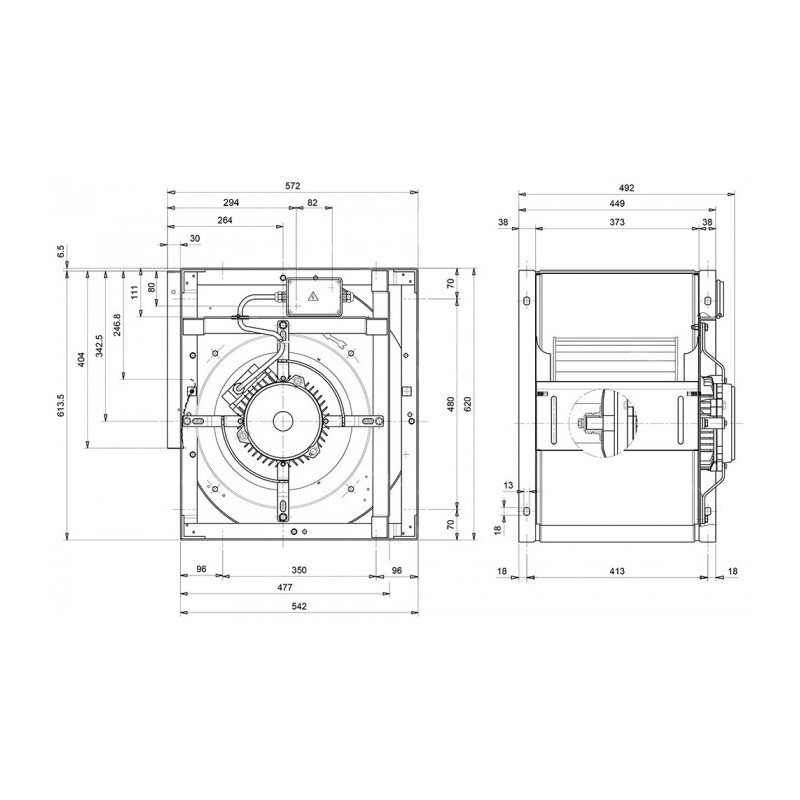 Ventilateur DD 15/11.2200.6 BRIDE ET SUPPORT