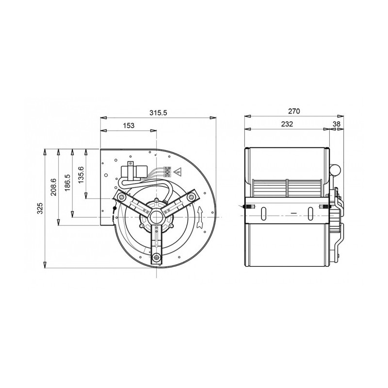Ventilateur DD 7/7.147.4. TIGHT BRIDE ET SUPPORT