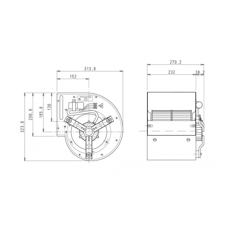 Ventilateur DD 7/7.62.6 BRIDE ET SUPPORT