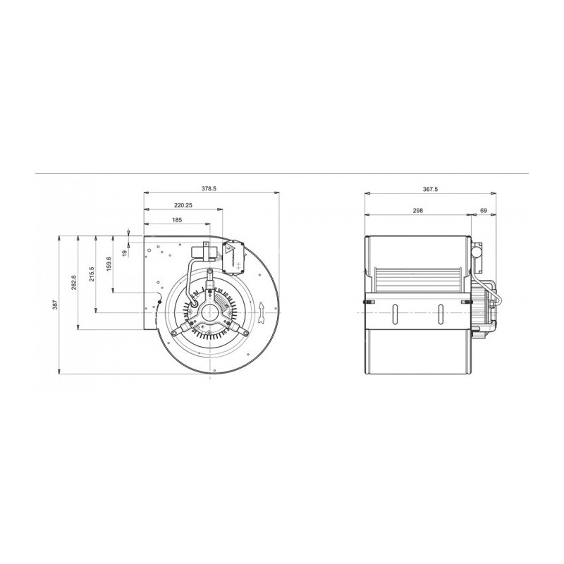 Ventilateur DD 9/9.245.6. 230V BRIDE ET SUPPORT
