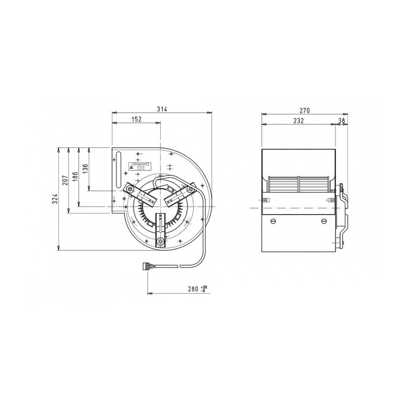 Ventilateur DDB 7/7.300.4. BRIDE ET SUPPORT