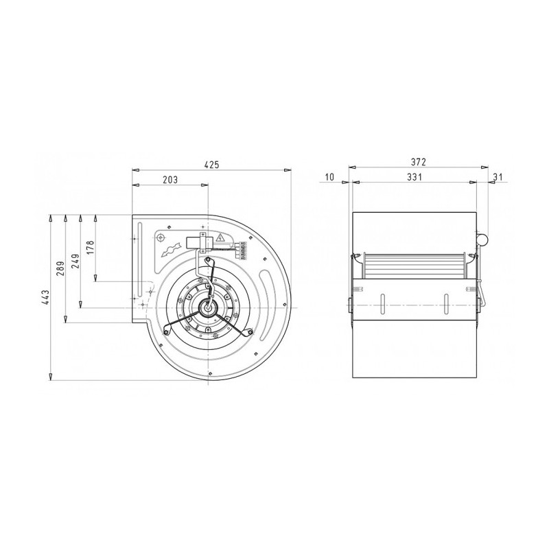 Ventilateur DDM 10/10.200.6 BRIDE ET SUPPORT