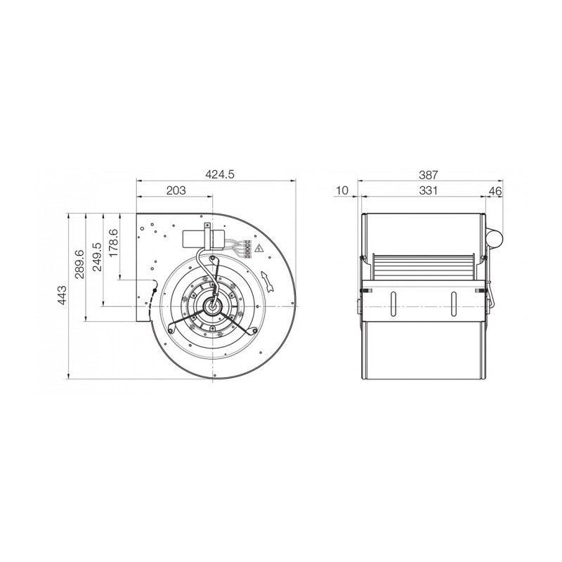Ventilateur DDM 10/10.600.4 BRIDE ET SUPPORT