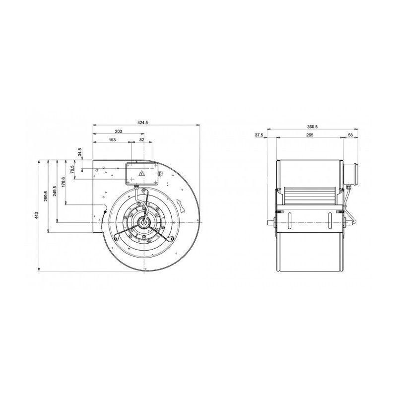 Ventilateur DDM 10/8.250.6 BRIDE ET SUPPORT