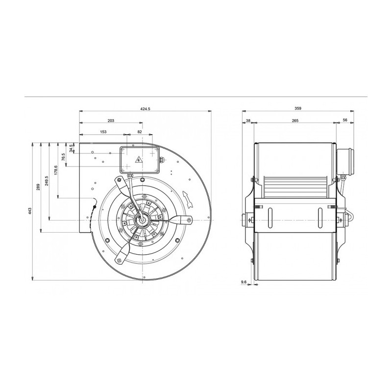 Ventilateur DDM 10/8.550.4P BRIDE ET SUPPORT