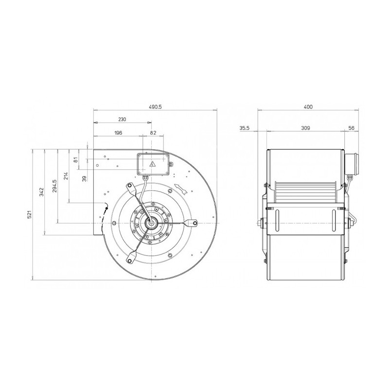 Ventilateur DDM 12/9.515.6 BRIDE ET SUPPORT