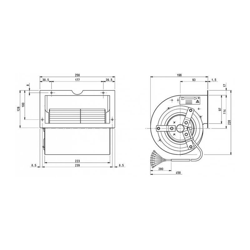 Ventilateur DDM 133/190.60.2.4V BRIDE ET SUPPORT