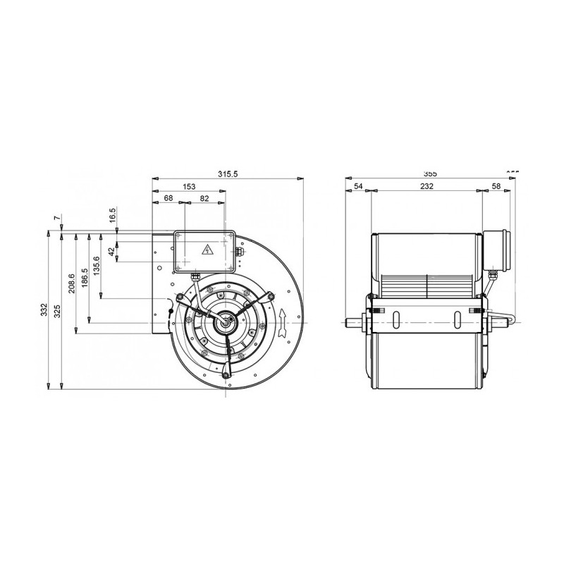 Ventilateur DDM 7/7.300.4. BRIDE ET SUPPORT