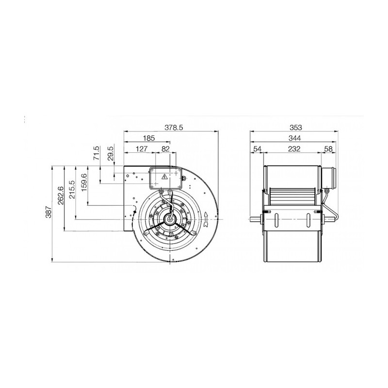 Ventilateur DDM 9/7.300.4 BRIDE ET SUPPORT / BAB