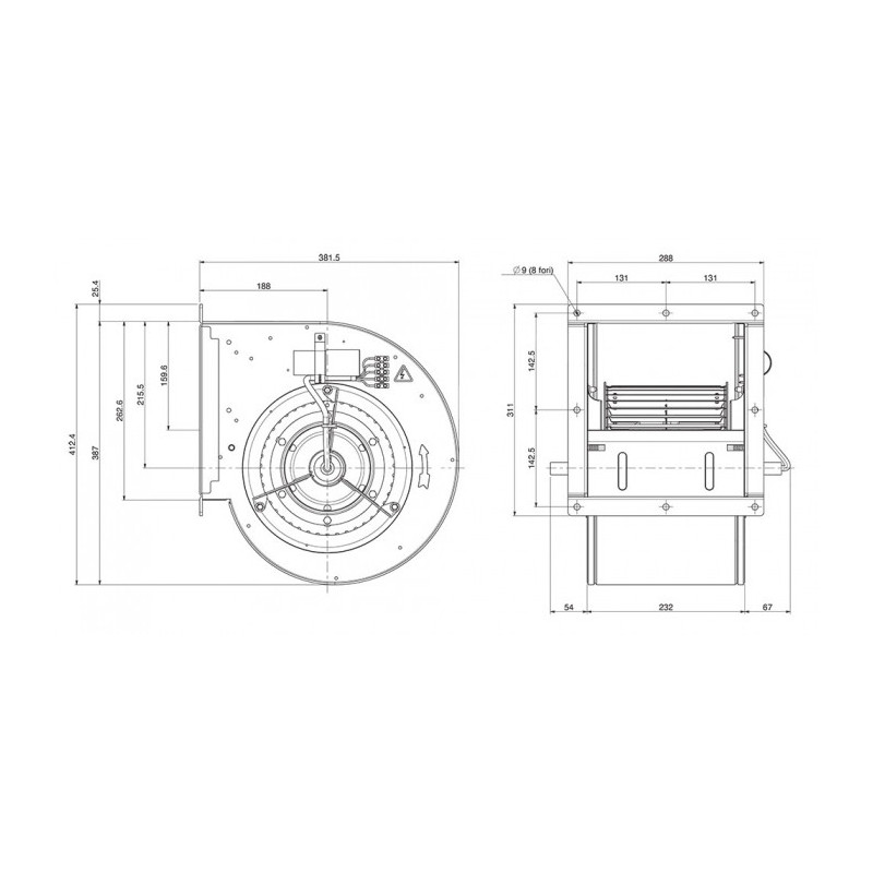 Ventilateur DDM 9/7.300.4. BRIDE ET SUPPORT / CABLE