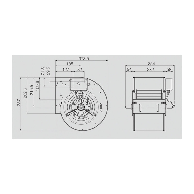 Ventilateur DDM 9/7.300.4 BRIDE ET SUPPORT