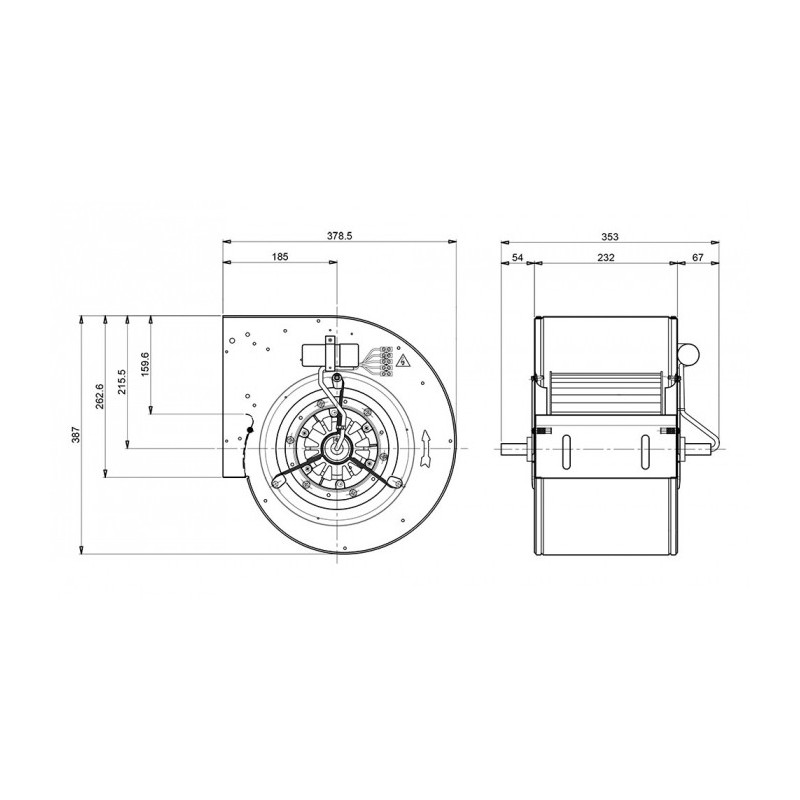 Ventilateur DDM 9/7 500.4 BRIDE ET SUPPORT