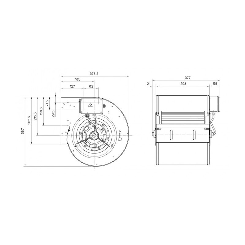Ventilateur DDM 9/9.250.6.230V BRIDE ET SUPPORT