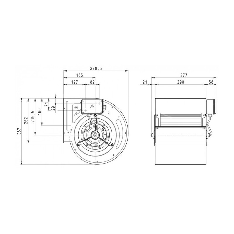 Ventilateur DDM 9/9.250.6 BRIDE ET SUPPORT
