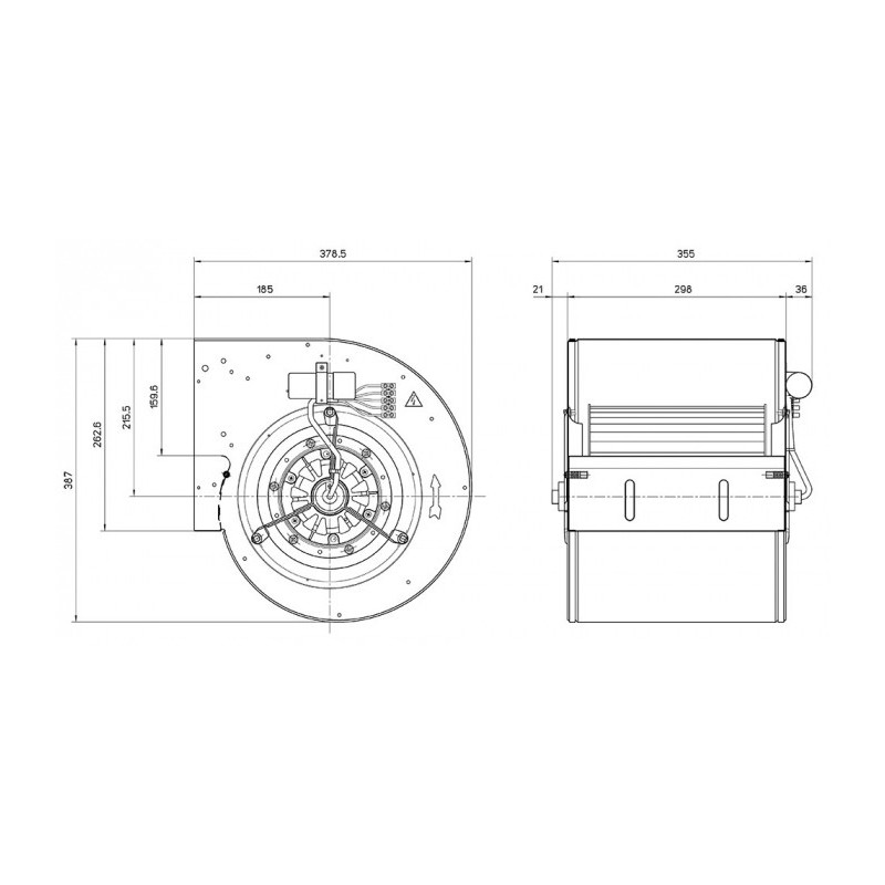 Ventilateur DDM 9/9.300.4. MONO BRIDE ET SUPPORT