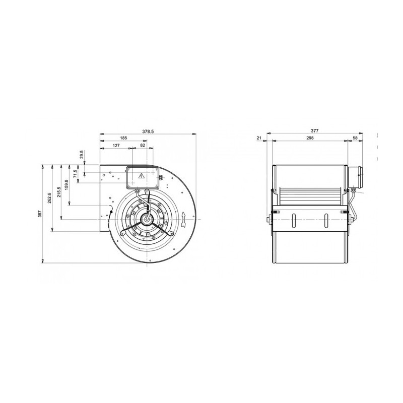 Ventilateur DDM 9/9.350.4 BRIDE ET SUPPORT