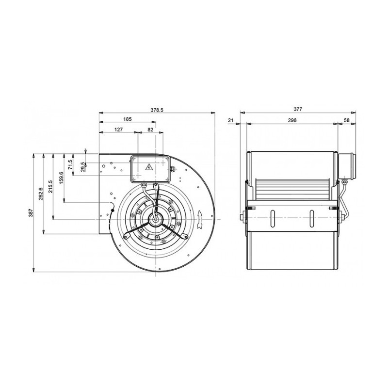 Ventilateur DDM 9/9.420.4 BRIDE ET SUPPORT