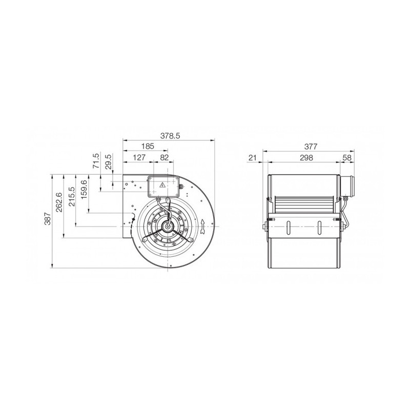 Ventilateur DDM 9/9.550.4 BRIDE ET SUPPORT
