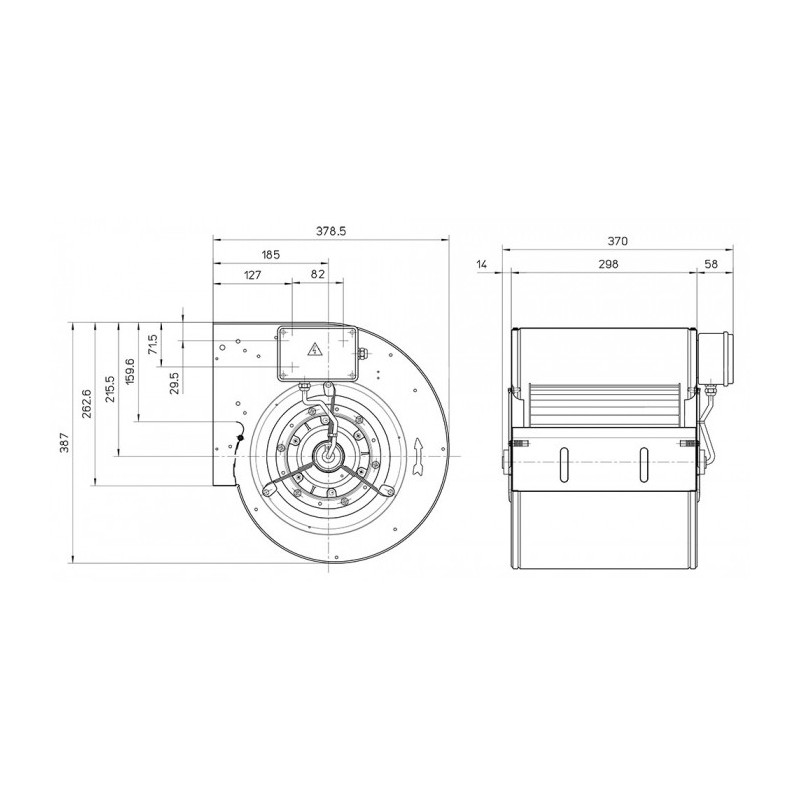 Ventilateur DDM 9/9.550.4 BRIDE ET SUPPORT