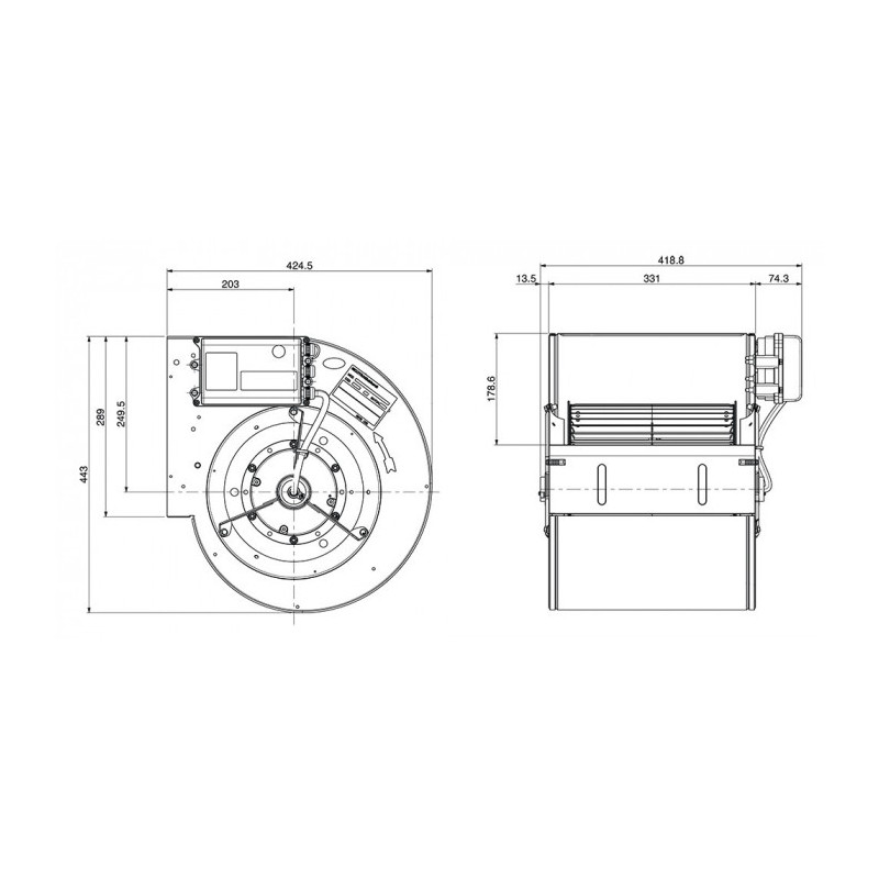 Ventilateur DDMP 10/10.1029.8 BRIDE ET SUPPORT