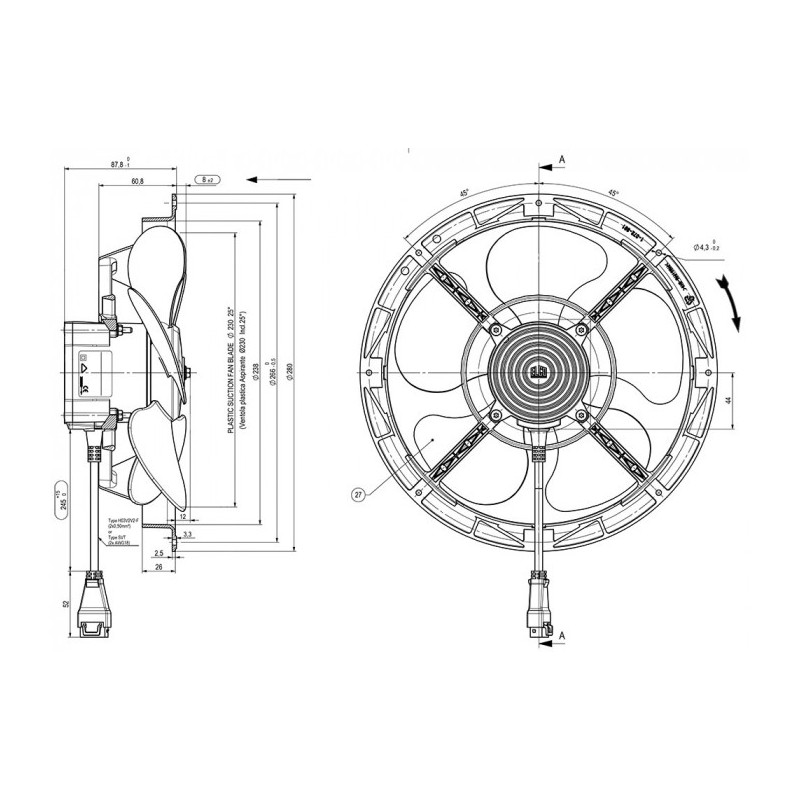 Ventilateur ECM 12-15.C0.50CO.230.25°