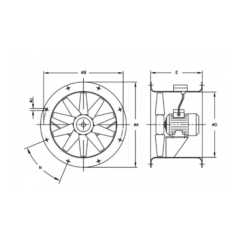 Ventilateur HCT-40-4T-0.33/AL