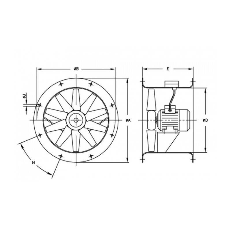Ventilateur HCT-50-4T-0.75/AL/A