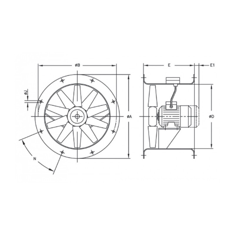 Ventilateur HCT-63-4T-3/PL IE3